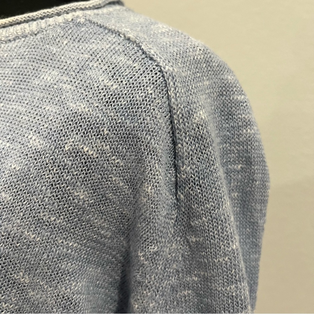 Eileen Fisher Light Blue,Marbled crewneck Linen Sweater Women's Oversized S - Picture 3 of 6
